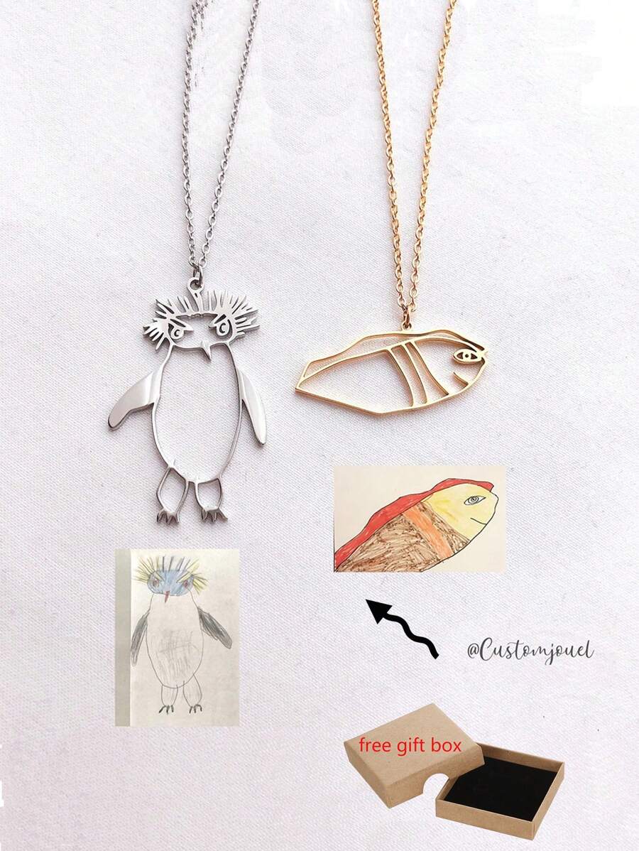 Collar con colgante de obra de arte infantil dibujado a mano, regalo de joyería artística para la madre. Colgante con disco de dibujo real, collar con obra de arte graffiti, oro, plata, elegante, colorido, vintage, sencillo, unisex, casual, lindo, personalizado, único, regalo ideal para él, ella, novio, novia, papá, mamá, familia, amigos, para aniversarios, cumpleaños, graduación, baile de graduación, fiesta