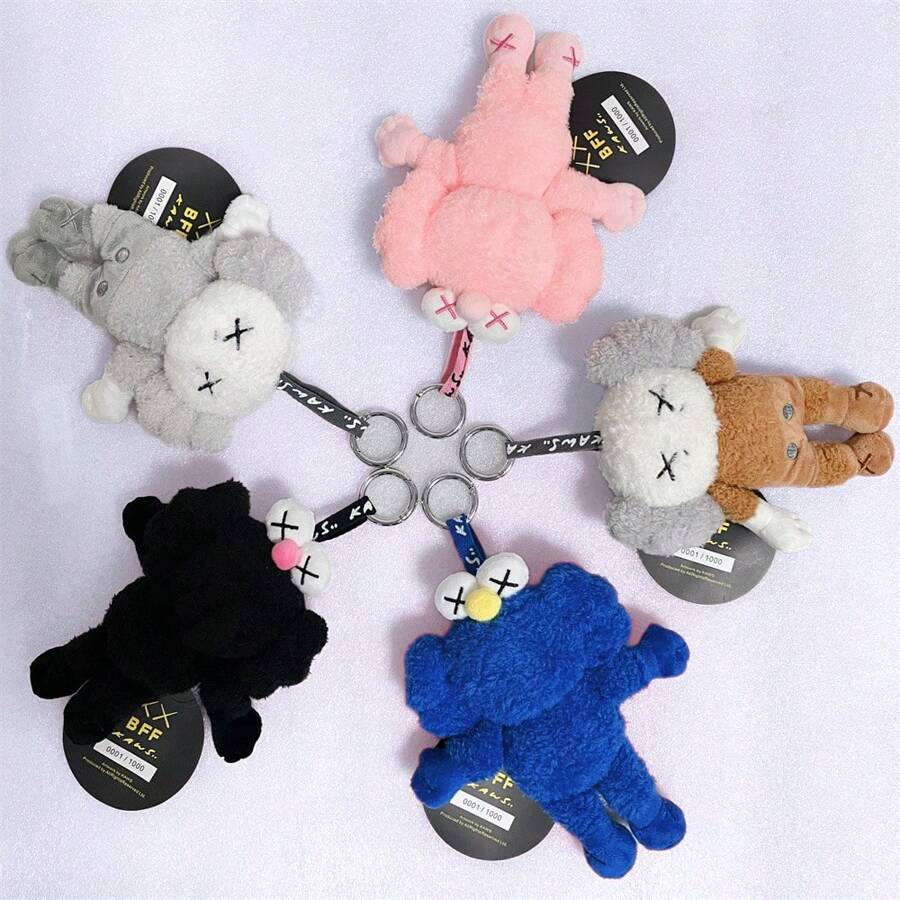 1 pieza Colgante de peluche de Kaws para bolso, mochila, llavero, decoración, regalo para amigos