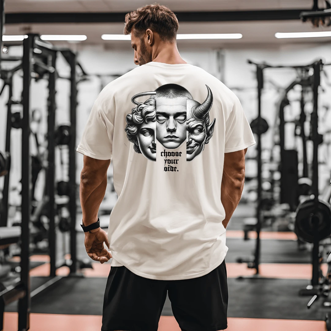Camiseta camisa oversized streetwear academia treino chose your side