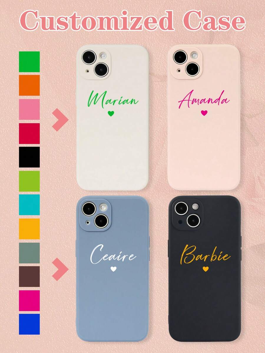 Personalized Heart Signature Short Phrase Transparent Shockproof Thick Phone Case Cover For S23 24 Ultra, A15, S22, S23, S25 Ultra, A13, A14, A16, A53, A54, A55, A56, A05, A04