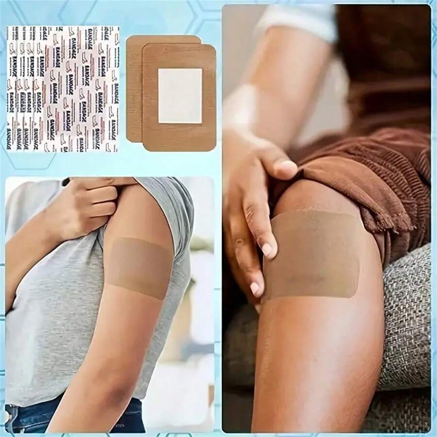 Parche adhesivo impermeable y transpirable de gran tamaño, de color piel, cómodo y flexible para el cuidado de heridas, adecuado para cortes y abrasiones menores, previene la infección de heridas. Se enviarán colores y estilos al azar para el botiquín de emergencia.