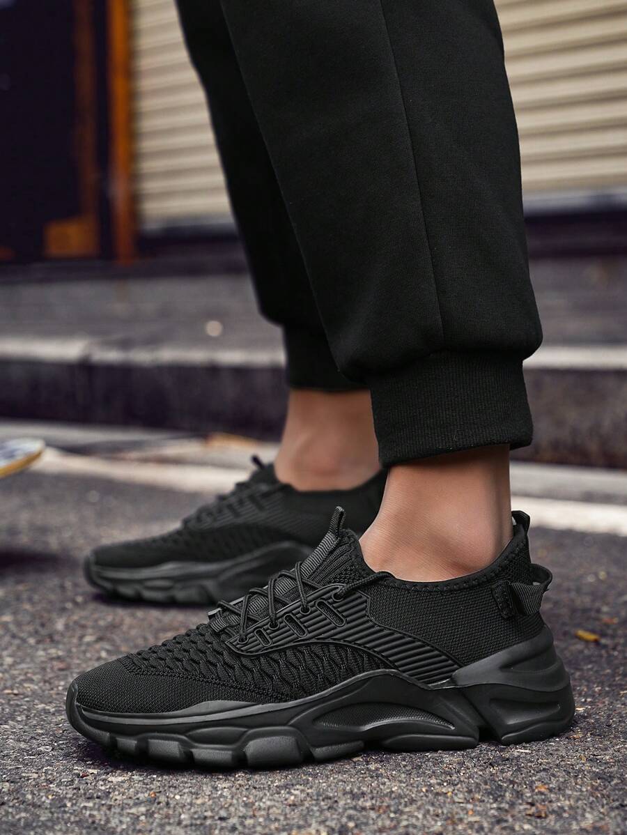 Plus Size Men Sports Shoes, Fashion Anti-Skid Cushioned Lightweight Durable Lace-Up Casual Shoes For Outdoor, Daily Wear, Jogging, Fitness, And Running