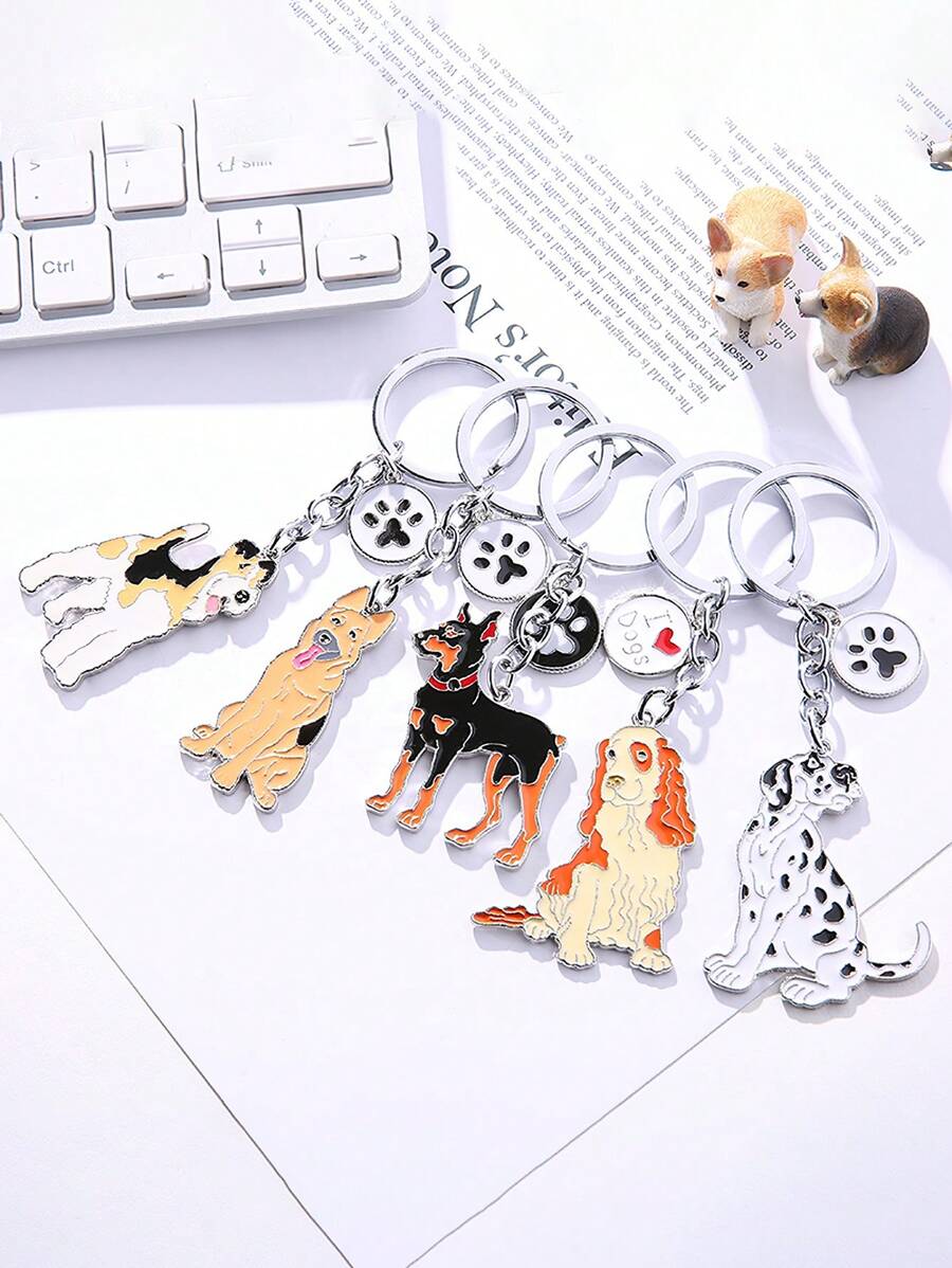 1pc Alloy Metal Dachshund Cute Jack Dog Pet Key Ring Dog Tag Charm Car Keychain Lovely Bag Pendant For Best Friend Student's Gift Car Accessories Bag Charm Backpack For School