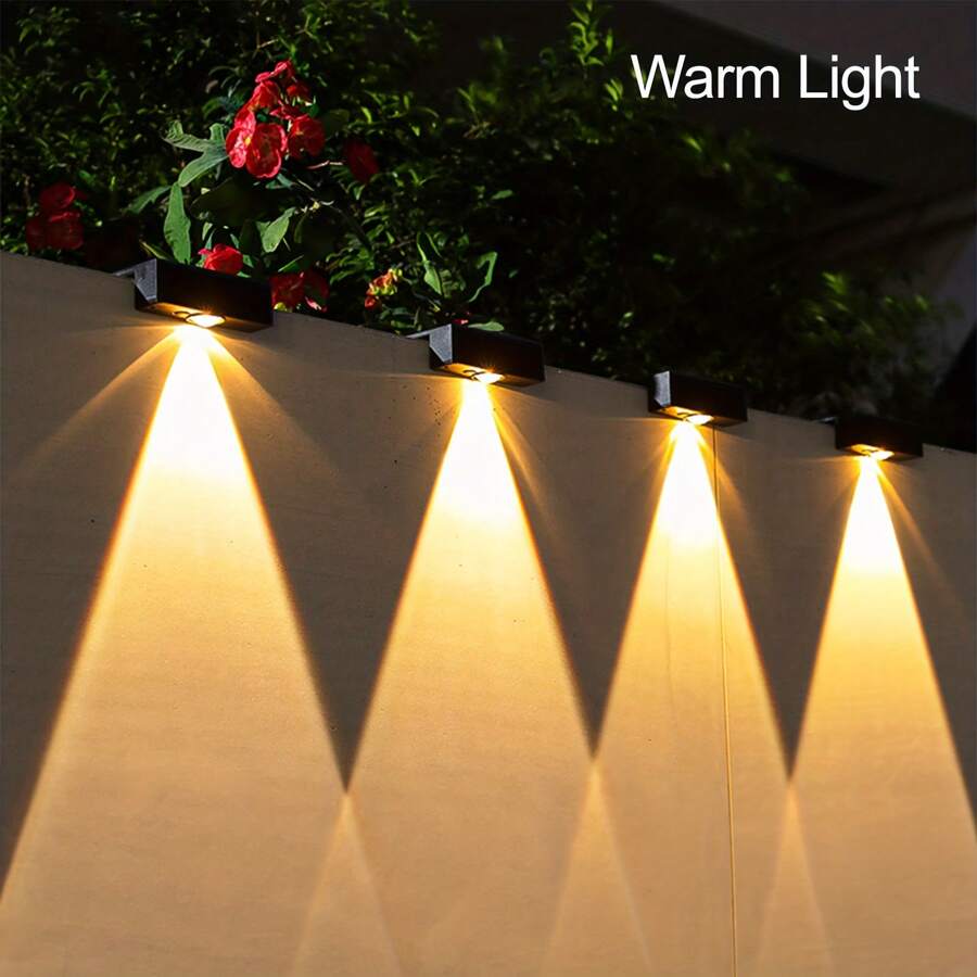 1 pieza Luz solar para valla, Luz solar impermeable para exterior adecuada para patio trasero, valla, pared, jardín, piscina, ideal para decoración de Halloween, Acción de Gracias, Navidad, Año Nuevo