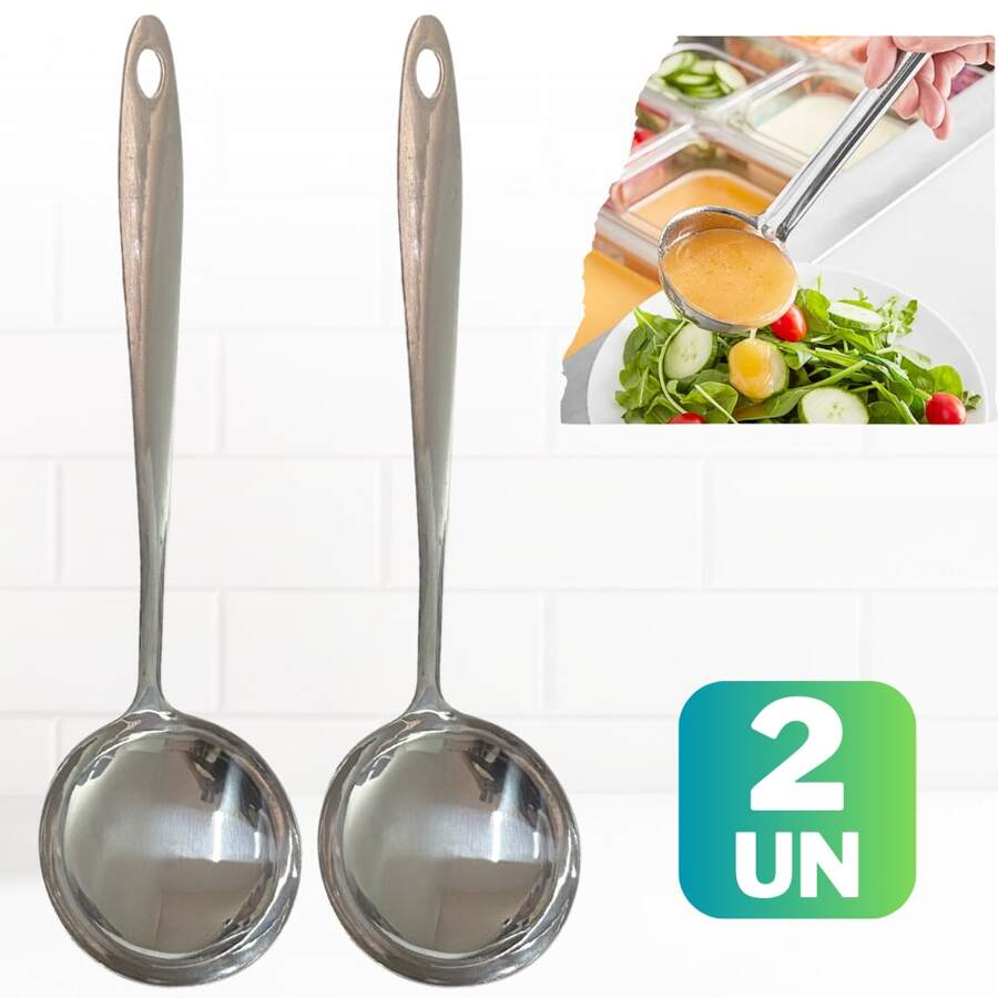 Kit 2 Concha de Cozinha Inox Linha Premium Brilhosa