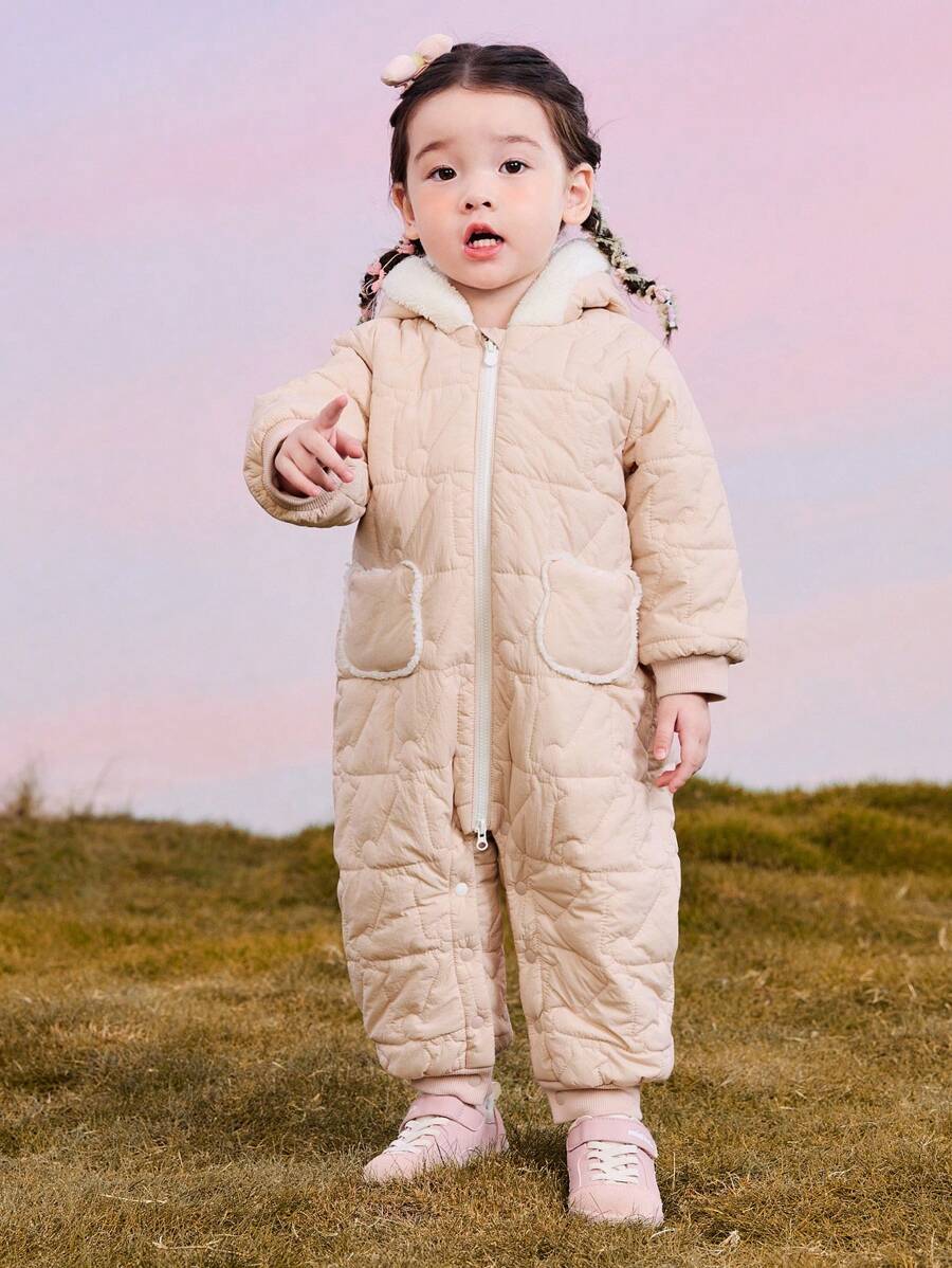 mini bala Baby Girls Egg-Shaped Jumpsuit 2024 Winter Warm Collection