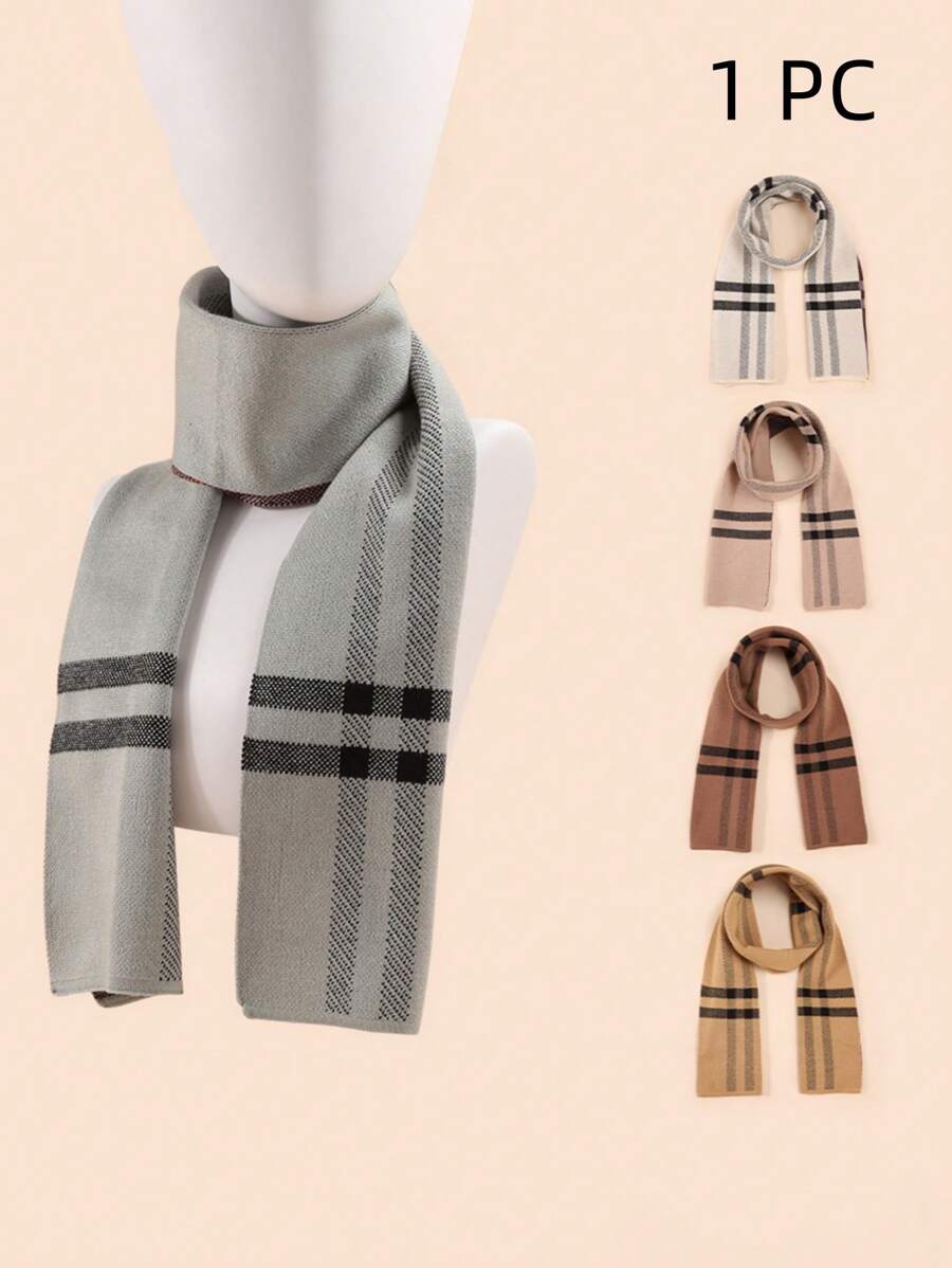 1pc Kids Soft Striped Scarf, Suitable For Daily Wear