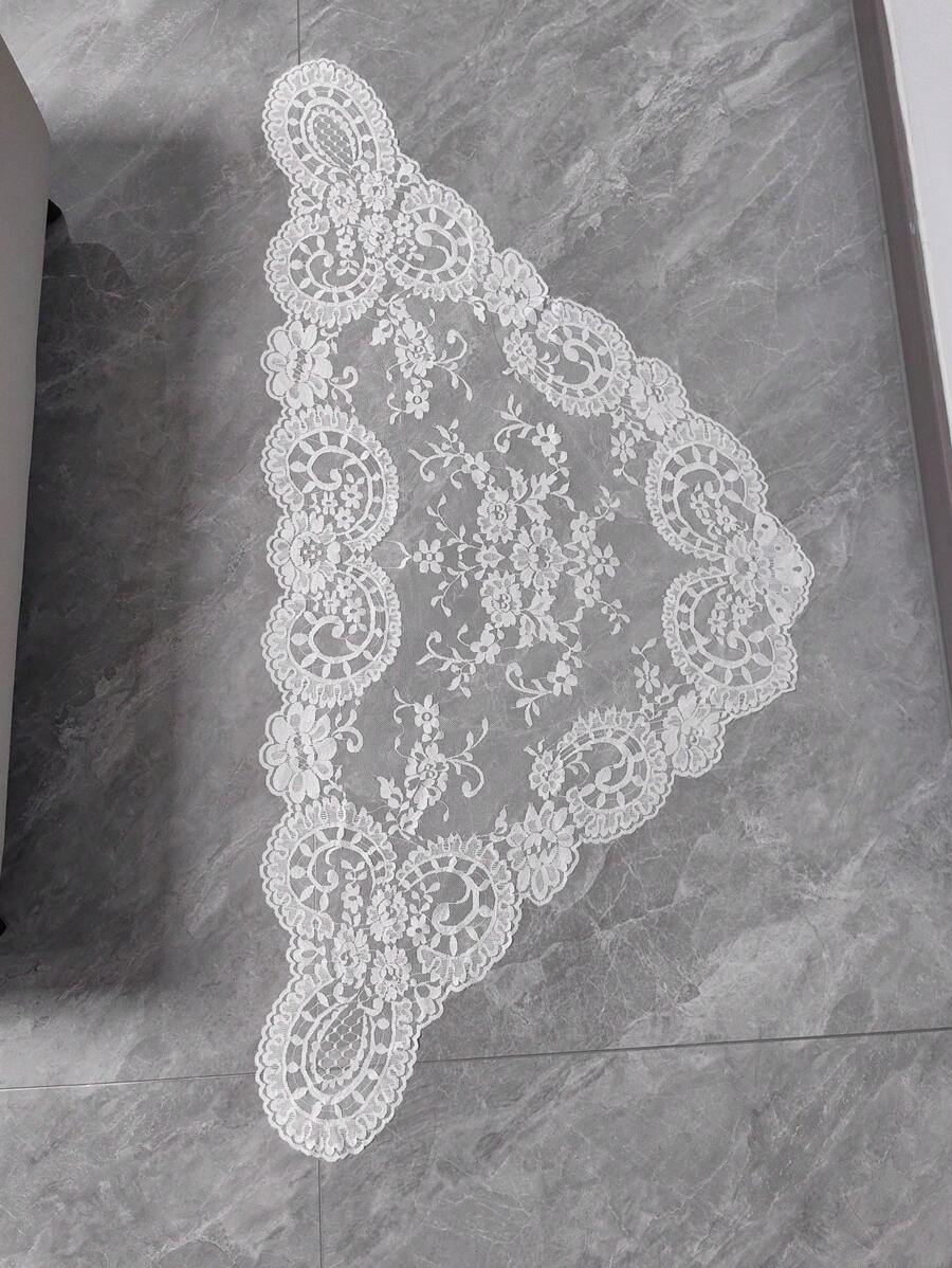 1 pezzo di tessuto decorativo in pizzo bianco di dimensioni 120cm*58cm, adatto per accessori di cappelleria, paralumi, tovaglie, abiti, accessori per indumenti