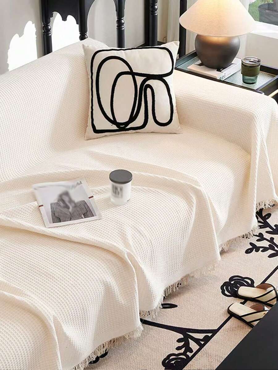 1 pièce Tapis de pique-nique d'extérieur minimaliste moderne à ton chaud, tapis de pelouse portable, tapis de sol de tente, nappe multifonctionnelle, tapis de camping-car, couverture de canapé, couverture, couverture de sieste, couvre-canapé réversible antidérapant à gaufres, 4 saisons universelle