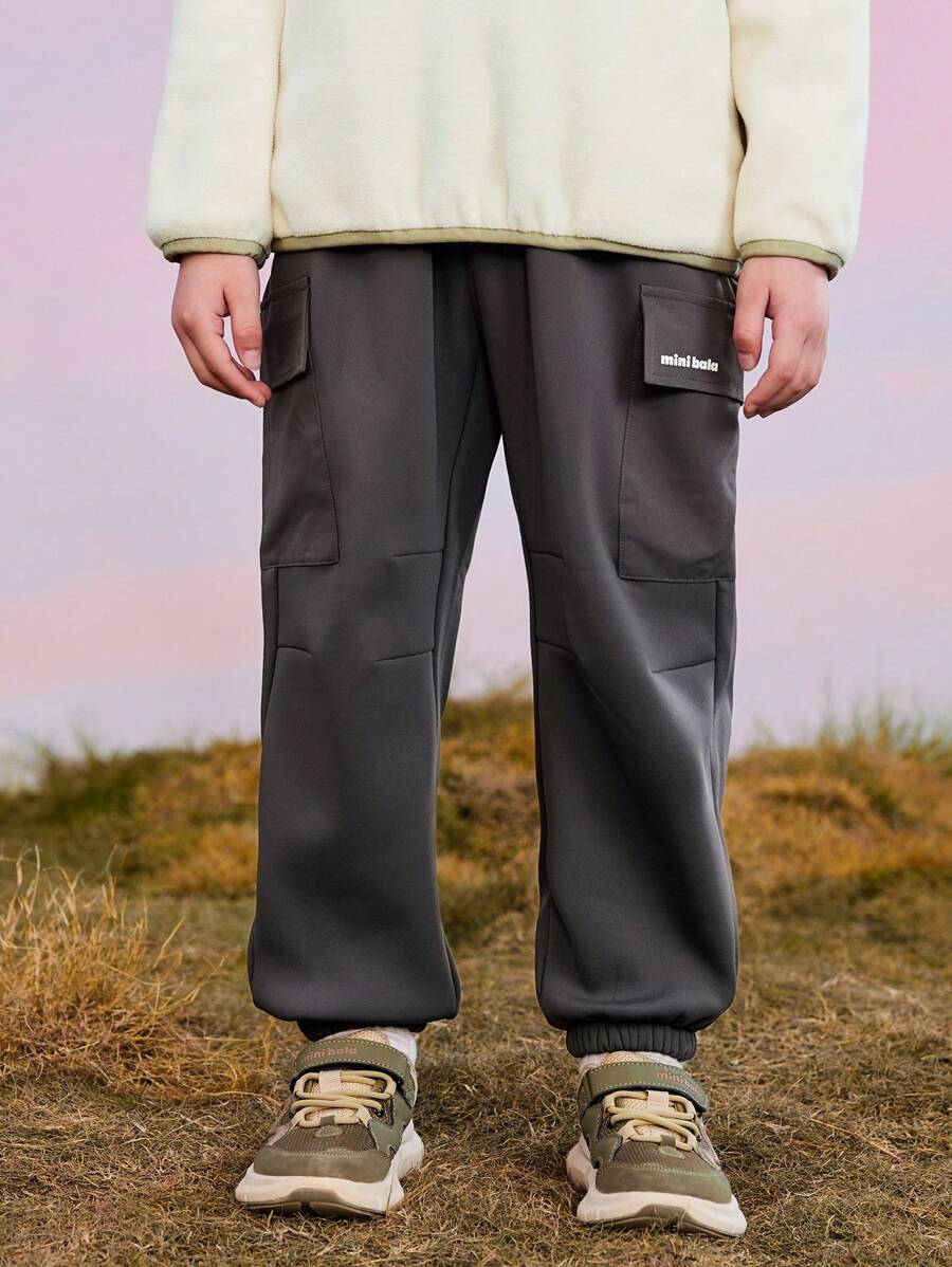 mini bala Pantaloni cargo căptușiți termic Tween Boys 2024 Noua colecție toamnă/iarnă