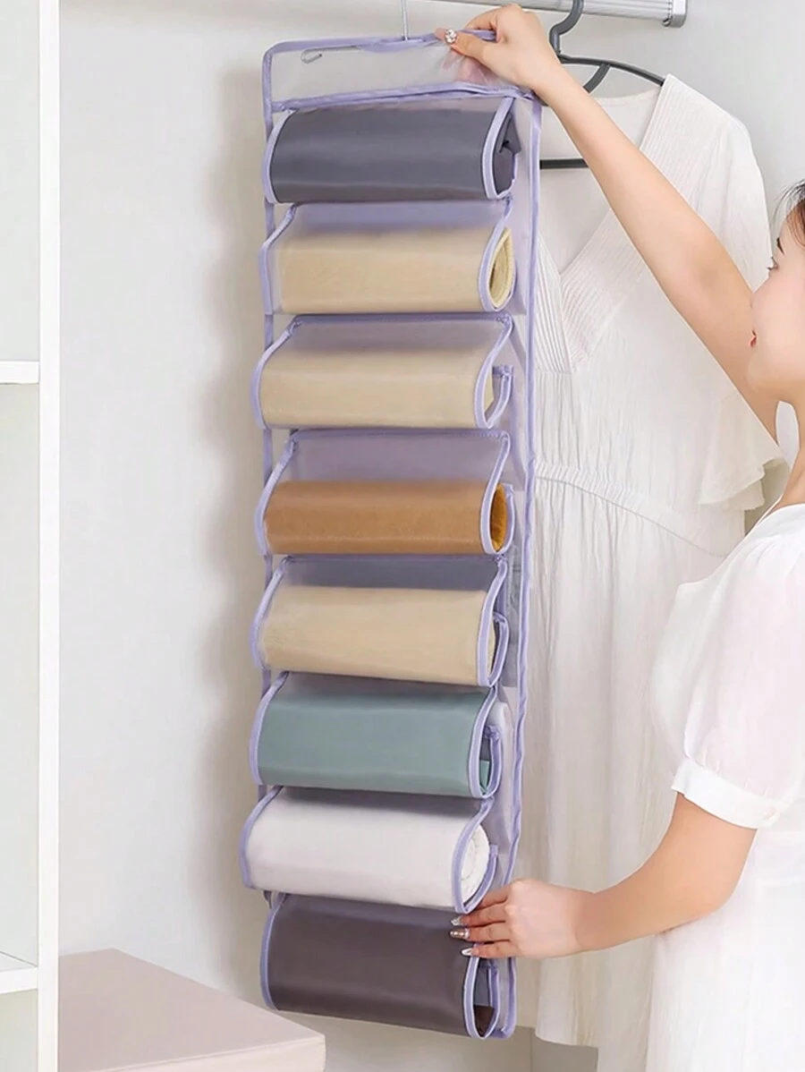 1PC Wardrobe With Hanging Storage Yoga Pants Storage Bag, Double-Sided Large Capacity Hanging Storage Bag, Clothes And Pants Net Pocket Behind The Wardrobe Door, Travel Camping Hanging Storage Bag, Can Be Used For Sorting And Organizing Small Items Such As Toiletries, Cosmetics, Underwear, Socks, Etc