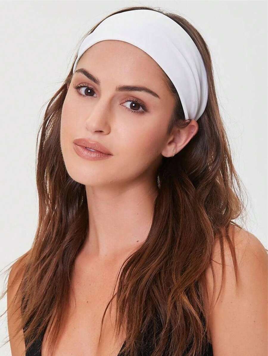 1pc Light Brown Solid Color Sportswear Yoga Sweatband Moisture-Wicking Elastic Headband For Men & Women, Running & Fitness Hair Band, Hairband