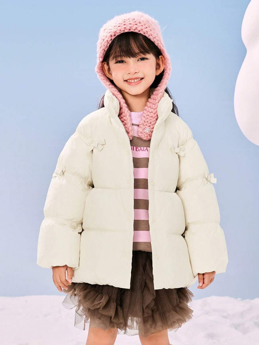 mini bala Girls' Sweet Puff Down Jacket Lightweight Warm Winter New Collection