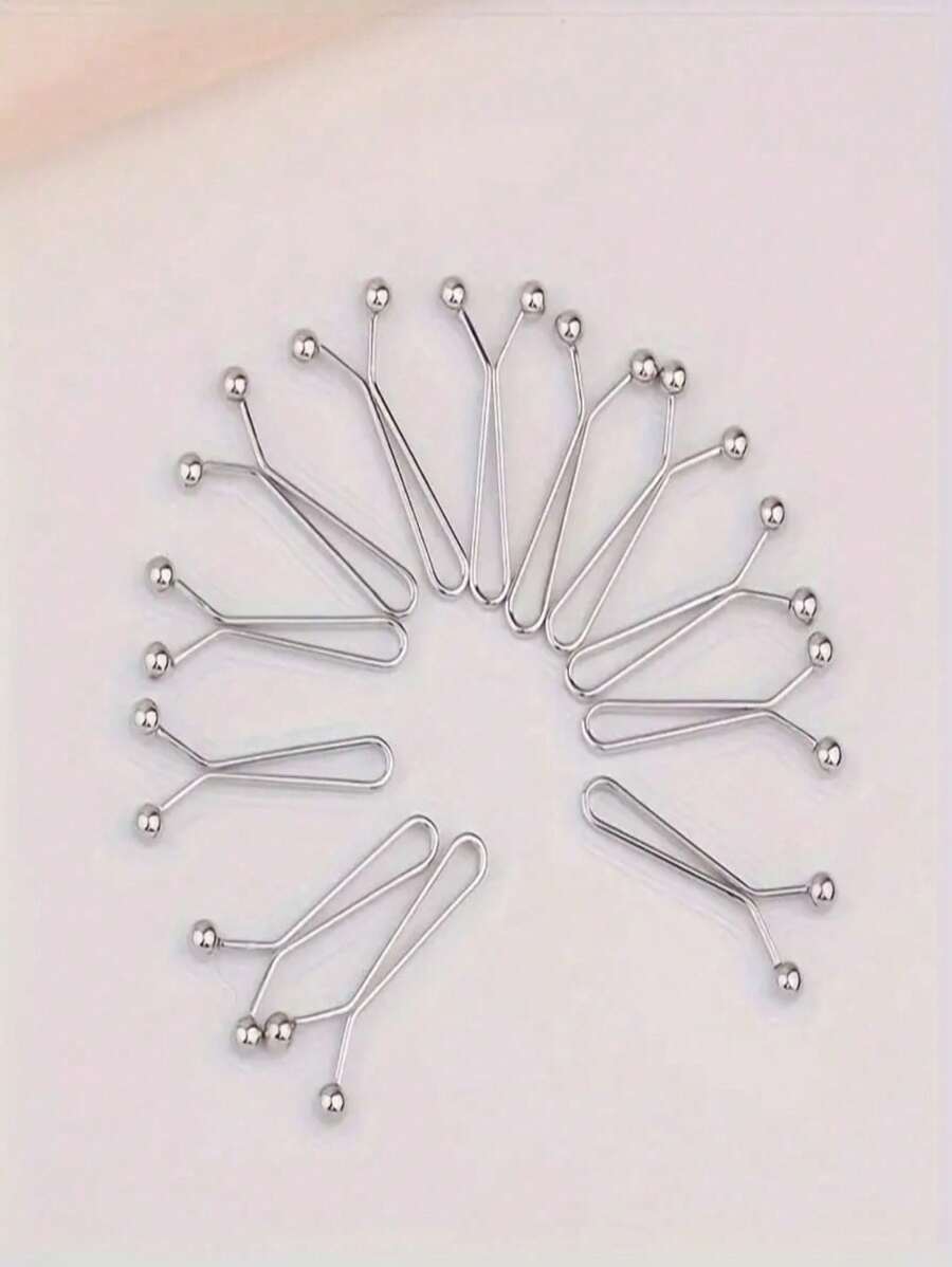 12pcs/Pack Muslim Style High-Carbon Steel Hijab Clips/Pins For Daily Wear, As-Salamu Alaikum