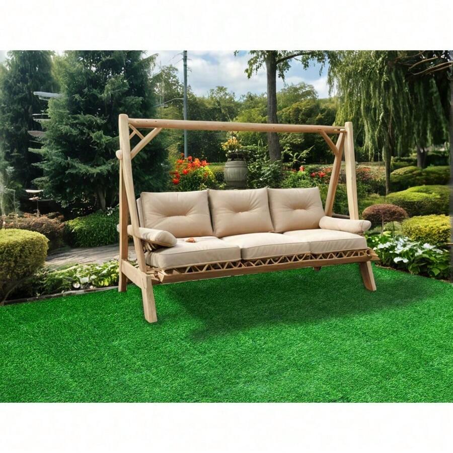 Artificial Grass Turf Tiles Interlocking Set Of 35pcs, Fake Grass Tiles Self-Draining For Pet Indoor/Outdoor Flooring Decor, 12x12in Grass Green,ElegantAbode