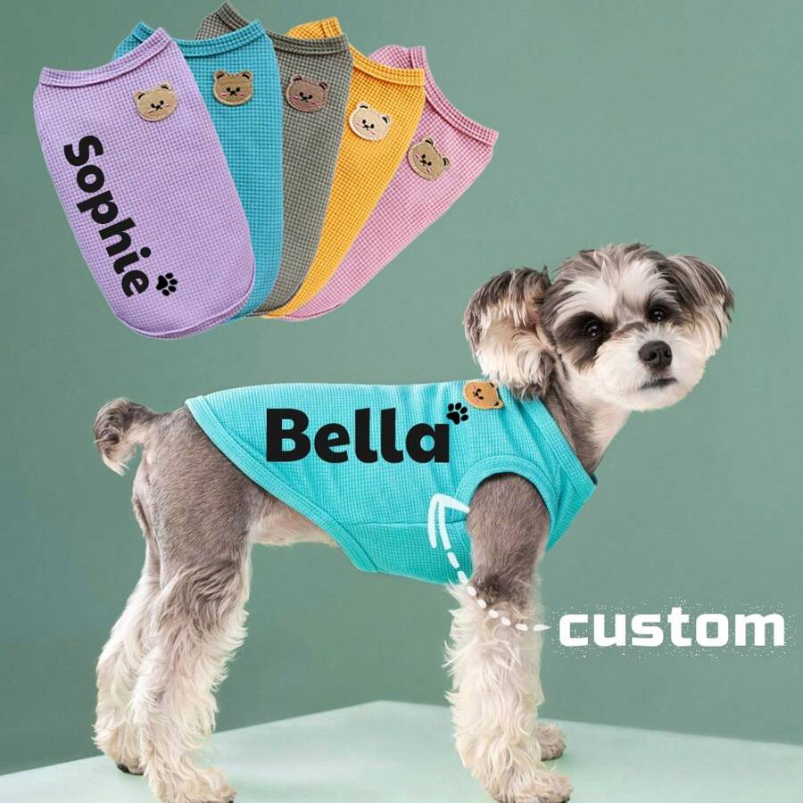 Personalized Cat And Dog Clothing, Customized Waffle Style Pet Vest, Suitable For Small And Medium-Sized Dogs In Spring And Autumn, Ideal Pet Christmas And New Year Gifts Ornamental,Cat Stylish,Cute,Colorful,Cuties Unique,Customized Home Goods Ideal Gifts For Him,Ideal Gifts For Her Her,Family,Friends,Pet Lovers,Pet For Anniversaries,For Birthdays