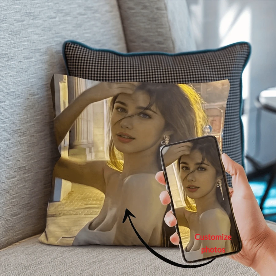 Customized Photo Printed Plush Pillowcase - Personalized Decorative Pillow To Match Your Image - Polyester Fiber, Perfect For Families, Lovers, Pets, And Birthday Gifts - Durable And Comfortable Cushion, Double-Sided Customization, Coreless Christmas Gifts