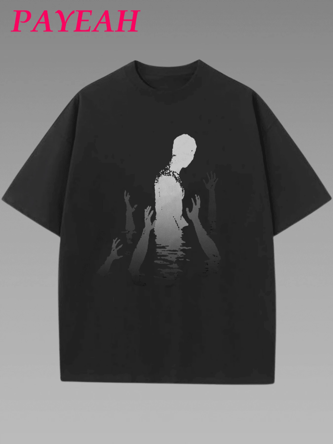 Payeah Women's Devil's Shadow Print T-Shirt 1 Pcs 220g Heavy Cotton T Shirt