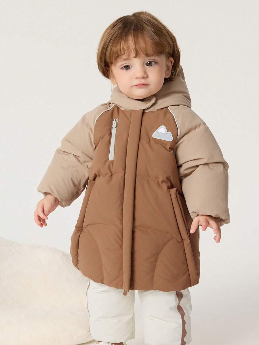 Balabala Baby Long Down Coat Outdoor Warm Winter Fashion 2024