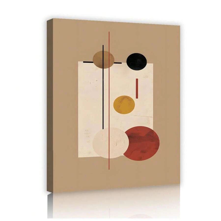 1pc Nordic Modern Canvas Picture Bohemia Simple Canvas Print Wall Art Geometry Round Paintings Poster For Living Room Bedroom Dining Room Office Apartment Bathroom Modern Home Decor