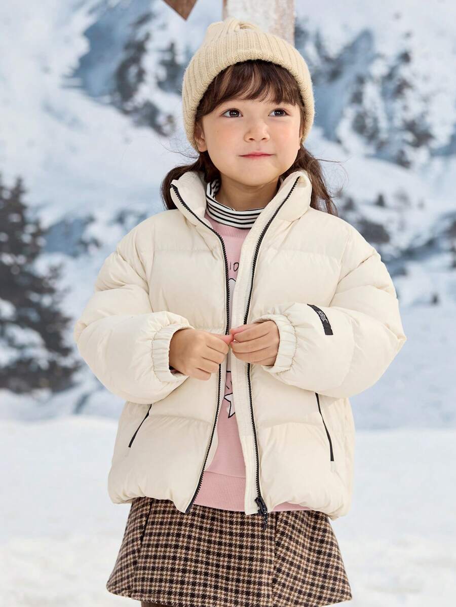 Balabala Chaqueta de pluma gruesa versátil para invierno 2024, ropa exterior para niños y niñas