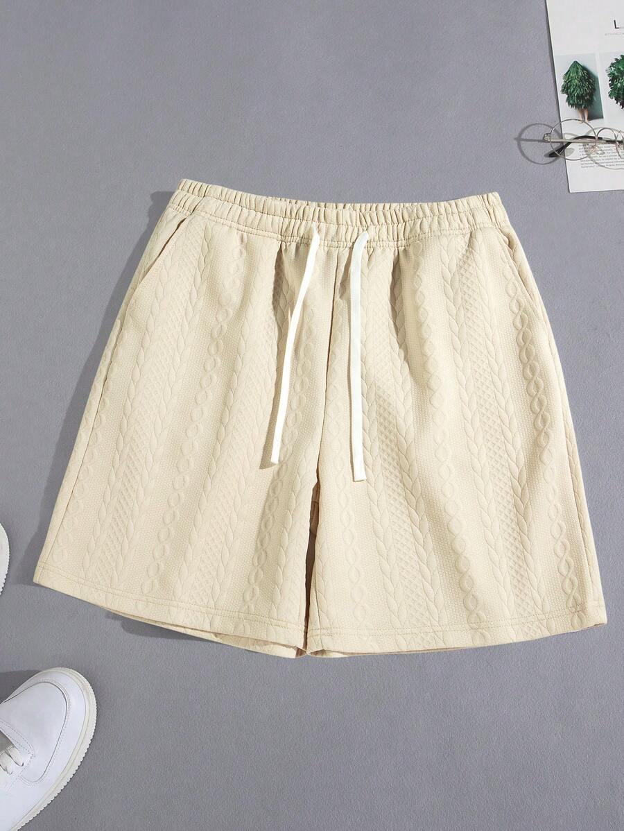Men's Casual Fashionable Beach Sports Textured Jacquard Shorts