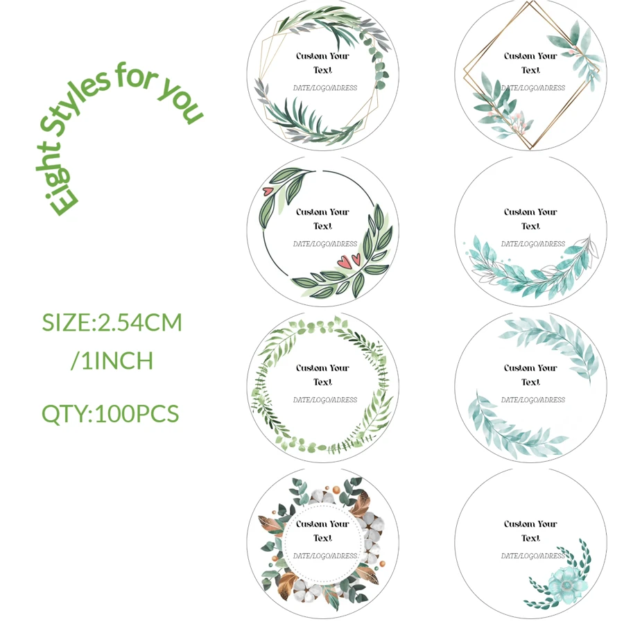 100 PCS Custom Multiple Use Round Stickers, Printed Favor Stickers, Personalized Stickers For Wedding Party, Anniversary