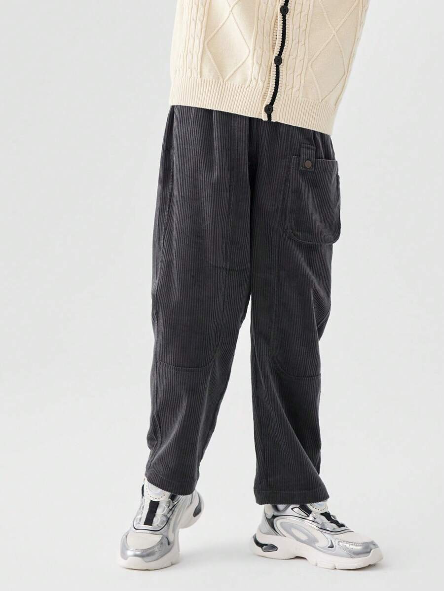 Balabala Boys' Corduroy Pants 2024 Autumn Color Block