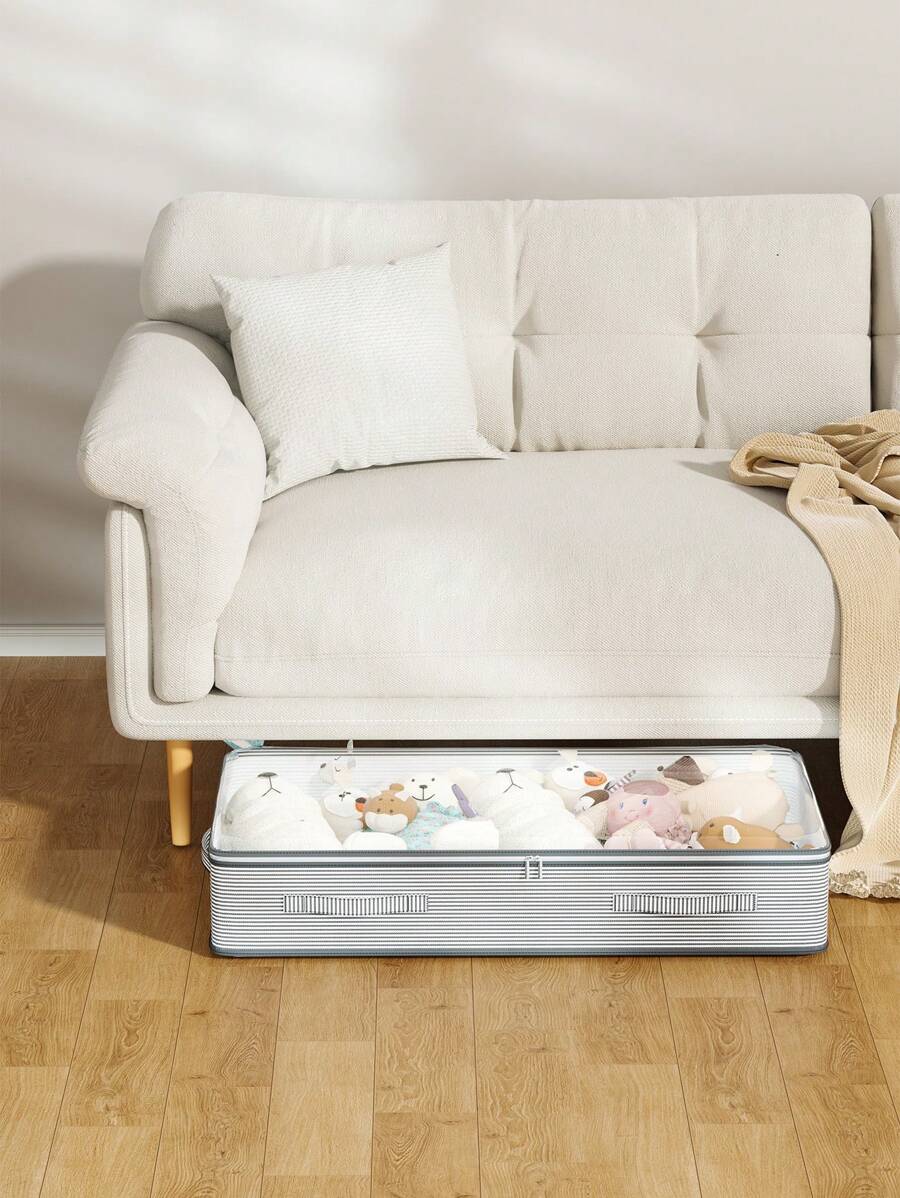 1 PIEZA Bolsa de almacenamiento debajo de la cama con ventana transparente, bolsa de almacenamiento portátil de gran capacidad, adecuada para ropa, edredones, mantas, organizador de almacenamiento y organización de ropa para el hogar y el dormitorio
