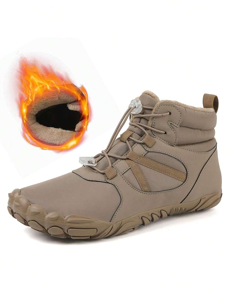 Bottes d'hiver imperméables à doublure thermique pour hommes, bottes de neige confortables pour l'extérieur