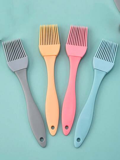 1/3/5pcs Silicone BBQ Oil Brush Kitchen Pancake Sauce Brush, Heat-Resistant And Dirt-Resistant, For Brushing Oil On Meat And Grill, Butter Sauce On Sausages, Desserts, Turkeys, Household Baking