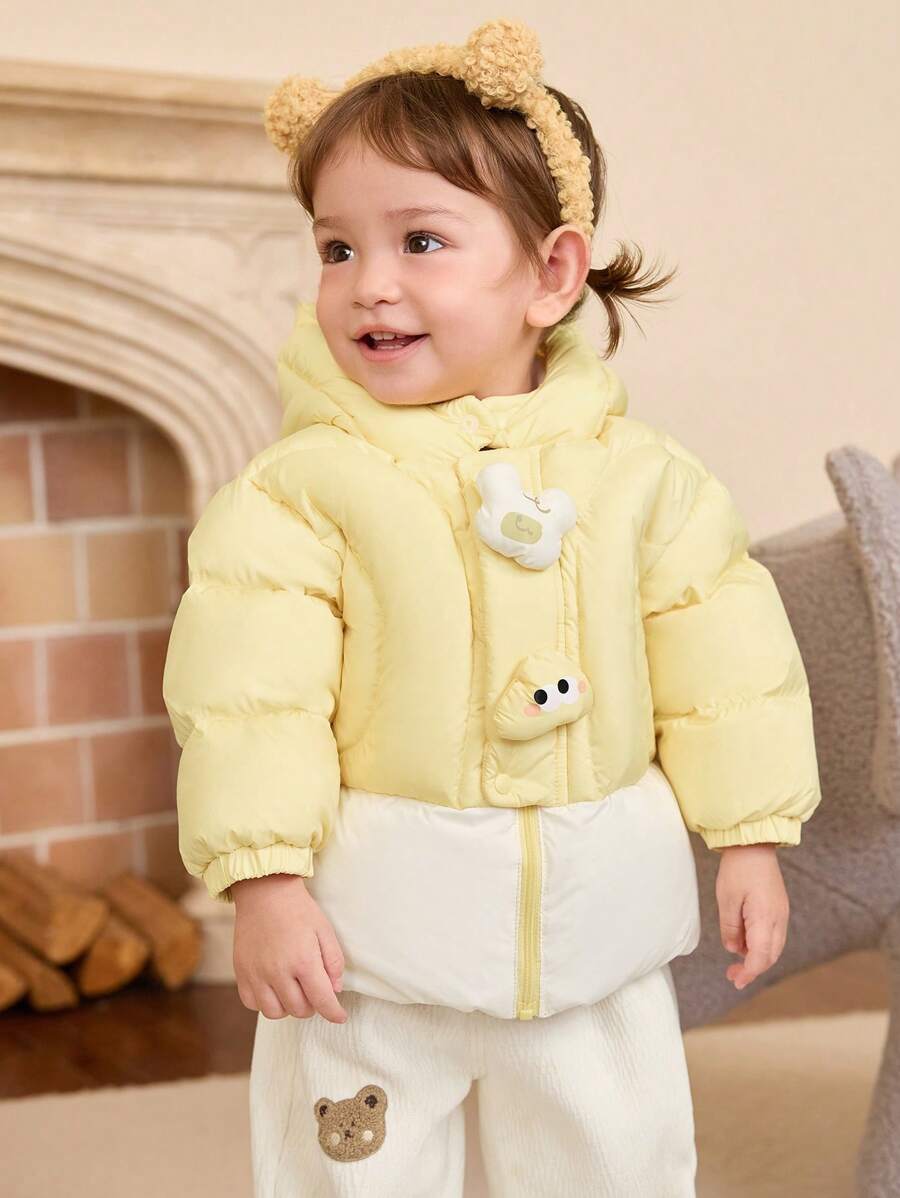 Balabala Baby Down Jacket Fashionable Colorblock Short Winter 2024 Outerwear
