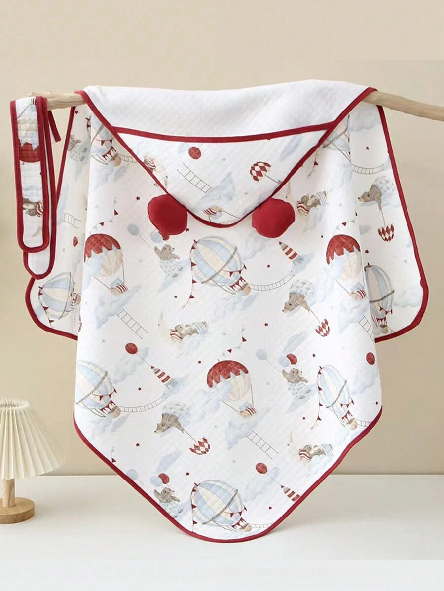 1pc Soft Newborn Swaddle Wrap Blanket, Baby Outdoor Windproof Stroller Cover Love Valentine