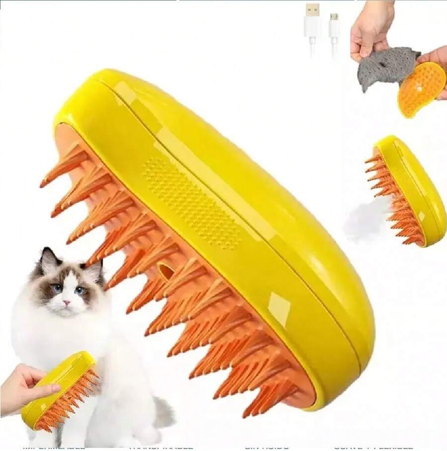 Cepillo de Vapor para Gatos, Cepillo para Gato con Vapor 3 en 1