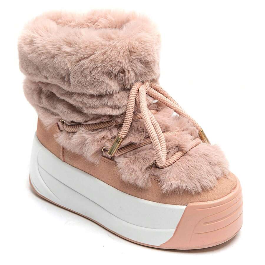 Veterschoenen met plateauzool voor de winter – Dikke noppenzool – Warm gevoerde binnenkant – Moderne, stedelijke stijl