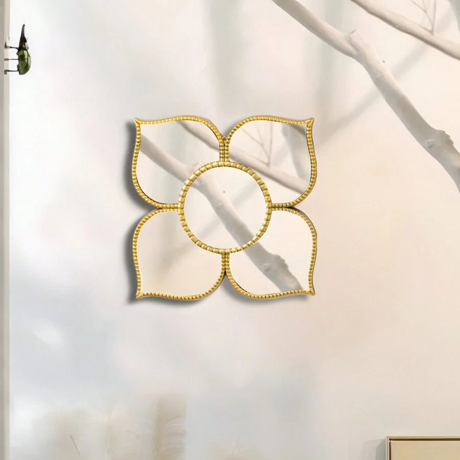 1 pezzo Specchio da parete a forma di quadrifoglio in plastica, decorazione artistica moderna da parete, decorazione per la casa adatta per soggiorno, camera da letto, bagno, senza elettricità necessaria, regalo per Natale e Ringraziamento