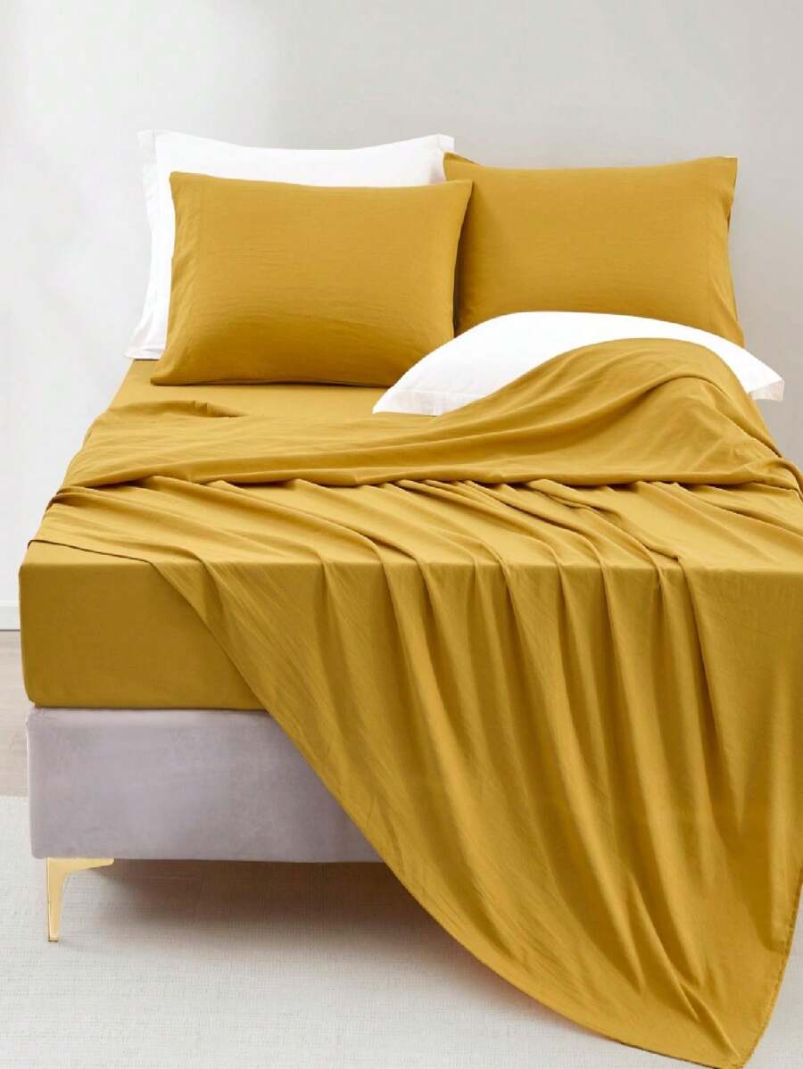 Chezmoi Collection Stone Washed Sheet Set - 3/4-Piece Extra Soft Breathable Wrinkle & Fade Resistant 14-Inches Deep Pocket Sheets & Pillowcases Set