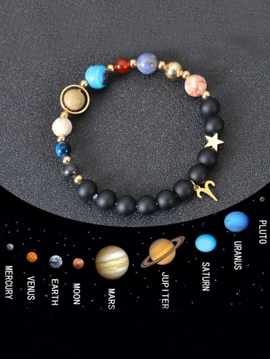 Handgemaakte 12 Zodiac-armband - natuurlijke tijgeroogstenen kralen, unieke patronen en kleurvariaties, perfect cadeau voor vrouwen en mannen