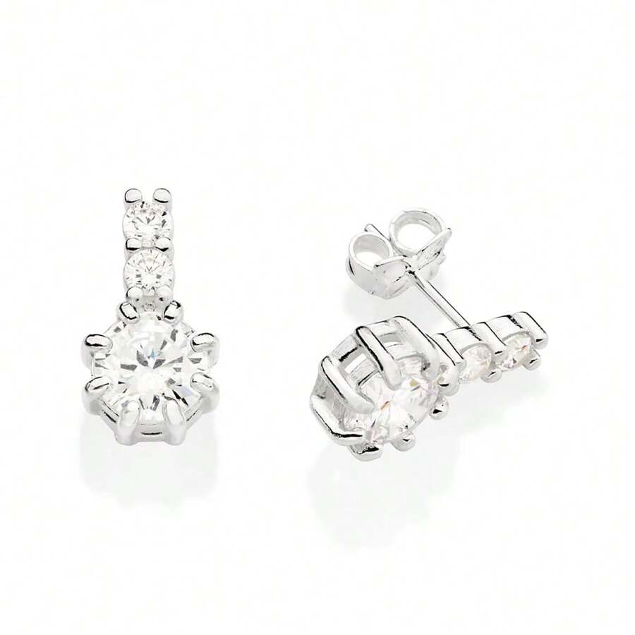 SMALL WOMEN'S 925 SILVER EARRINGS SET WITH ZIRCONIA STONE ROMMANEL 820150