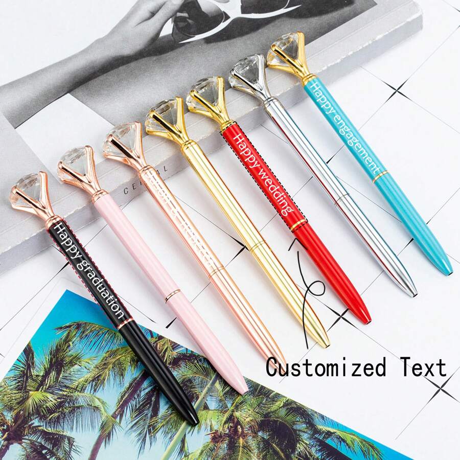 5pcs/10pcs/20pcs/30pcs/40pcs/50pcs Personalized Ballpoint Pens, Customized Steel Pens With Names, Ideal Gifts For Men, Women, Office, School, Birthday, Anniversary, Valentine's Day, Mother's Day, Children's Day, Father's Day, Graduation, Wedding, Homemaker, Home, Office Back To School