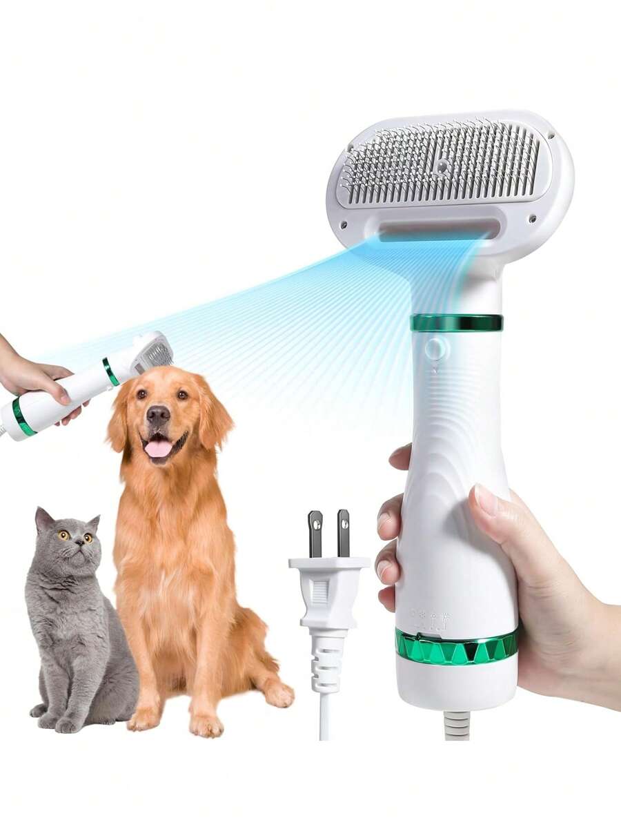 Secador de pelo profesional 2 en 1 para peluquería canina, silencioso, ajuste de temperatura de dos niveles, adecuado para mascotas pequeñas y medianas
