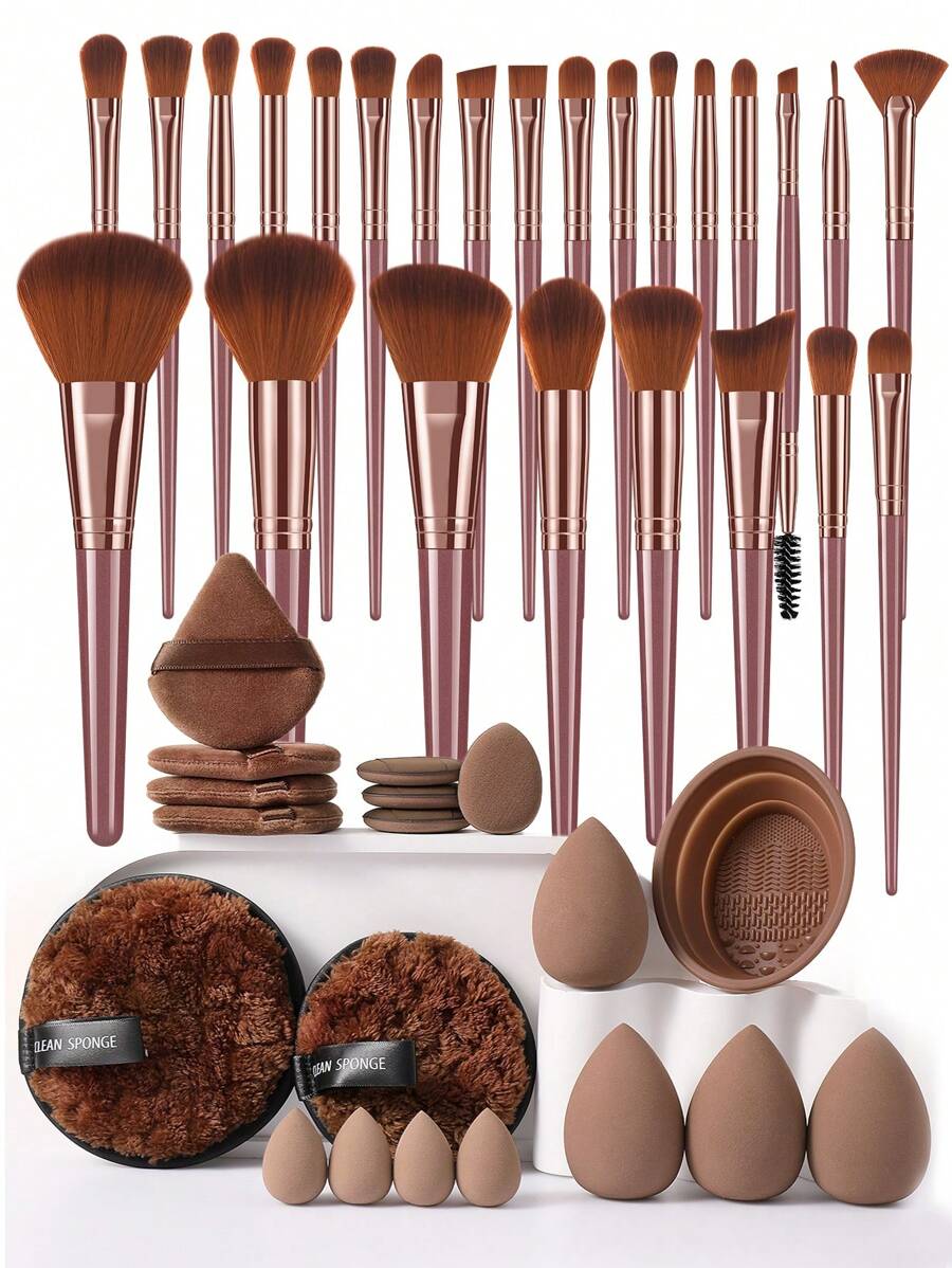 44/39/37/25/19/11/4/3teiliges Make-up Pinsel und Make-up Schwamm Werkzeug Komplett-Set. Enthält 25 Stücke Make-up Pinsel, 4 Stücke Make-up Schwämme, 4 Stücke Dreieck Make-up Puderquaste, 4 Stücke Fingerschwamm, 4 Stücke Mini Make-up Schwamm, 1 Stück Make-up Pinsel Reiniger Schüssel, 2 Stücke Make-up Entferner Quaste