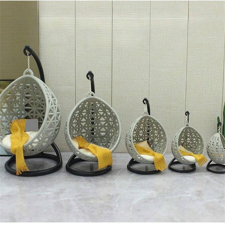 1pc 1:30/1:20/1:15/1:12 DIY Hanging Basket Decor, Miniature Furniture Hanging Basket Ornament, DIY Sandbox Model Building Material Hanging Chair, Decoration House Hanging Basket, Decoration House Furniture, Play House Furniture Best Gifts Birthday