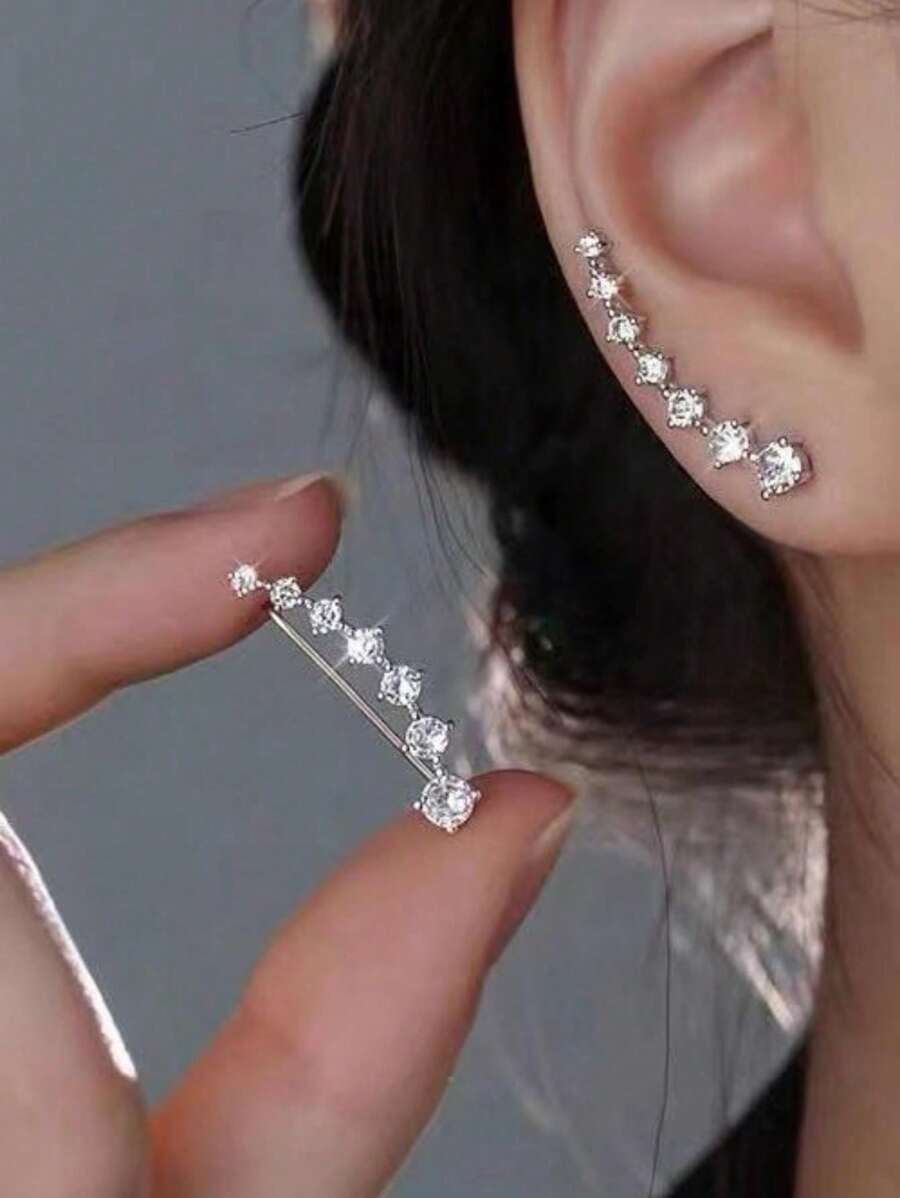 1 para europejskich i amerykańskich klasycznych modnych kolczyków z kryształkami Dipper Constellation, luksusowe wiszące kolczyki Bling dla kobiet