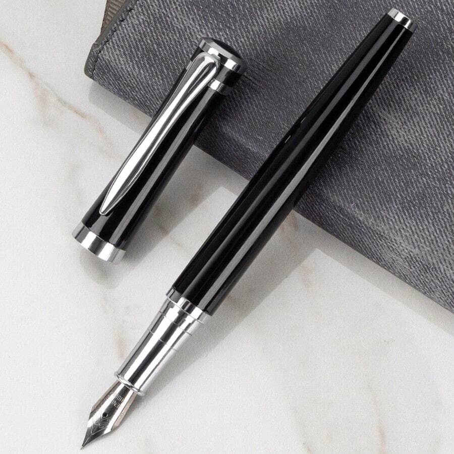1 pièce de stylo plume de marque haut de gamme en métal pour homme d'affaires, cadeau de bureau, stylo d'écriture