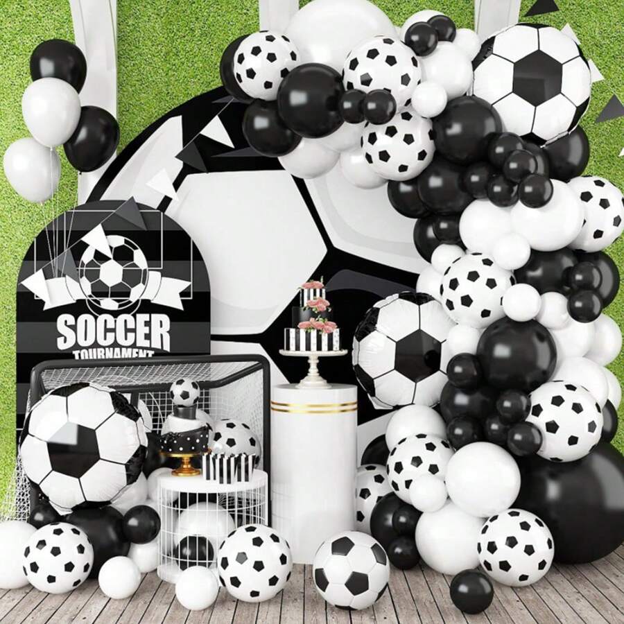 97 pièces Ballons en latex pour décoration d'arc, thème football/soccer, pour premier anniversaire, anniversaire, célébrations, fête
