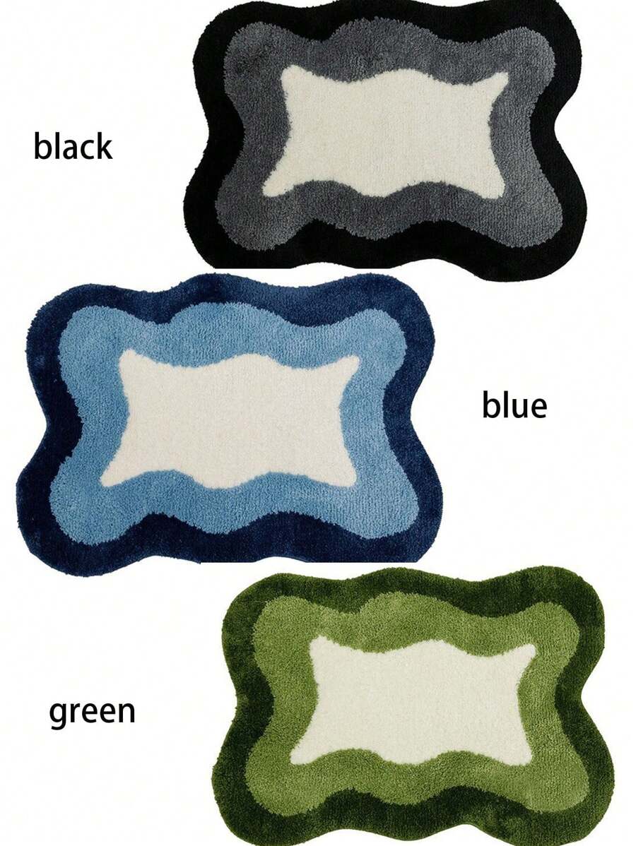1PC Minimally Shaped Imitation Cashmere Carpet Home, Non Slip Foot Mat For Bathroom And Toilet, Easy To Maintain Door Mat For Entrances, Home Furnishings, Home Accessories, Essential Decoration, Aesthetic Decoration, Bath Mat, Bath Carpet