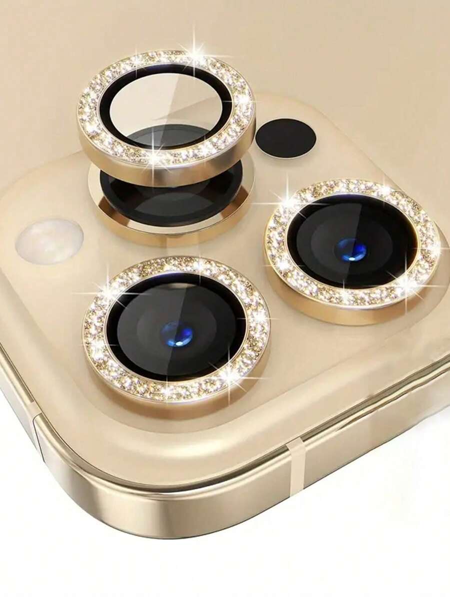 3 Stücke Kameraobjektiv Schutzfolie für Handy, 9H Härte Strass Kratzschutzfolie kompatibel mit iPhone 16 15 14 13 12 11 Schutz, Geschenk für Geburtstag, Familie, Freunde, funkelnder Kristall, Linsenschutz, Handyzubehör