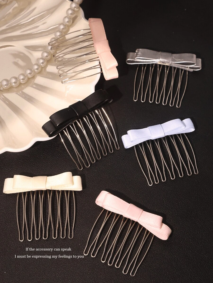 1pc Simple And Cool Bowknot Bangs Hairpin, Women's Braided Hair Hairpin, Hair Accessories Hair Combs Combs For Hair Side Comb