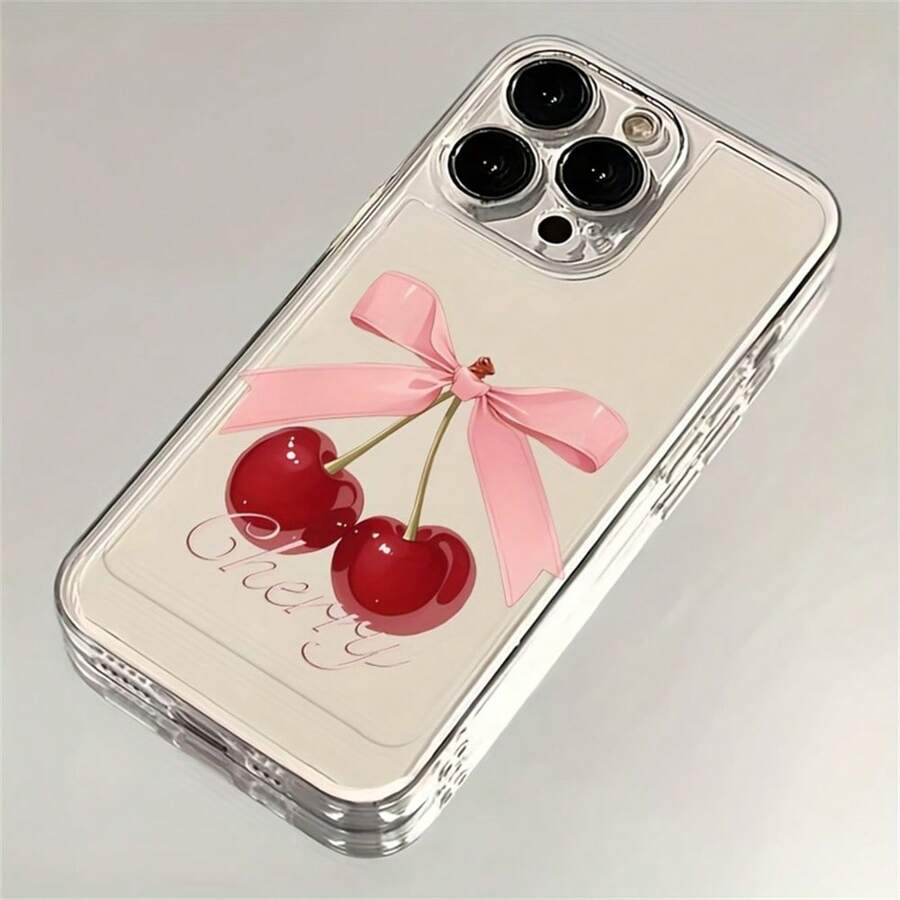 Cute Cherry Pattern Full Protection Anti-Drop Phone Case Compatible With Iphone 16/15/15Pro/15ProMax/14/13/12/11/Xs MAX Series, Phone Protective Cover